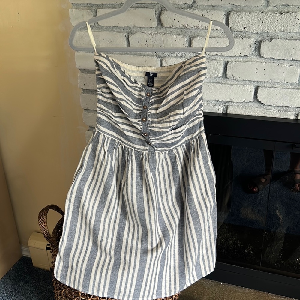 Striped Strapless Dress